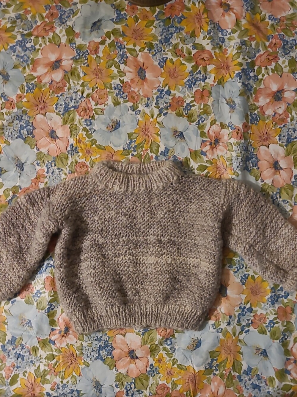 Cozy Neutral Knit Sweater - Handmade Toddler Short Pullover